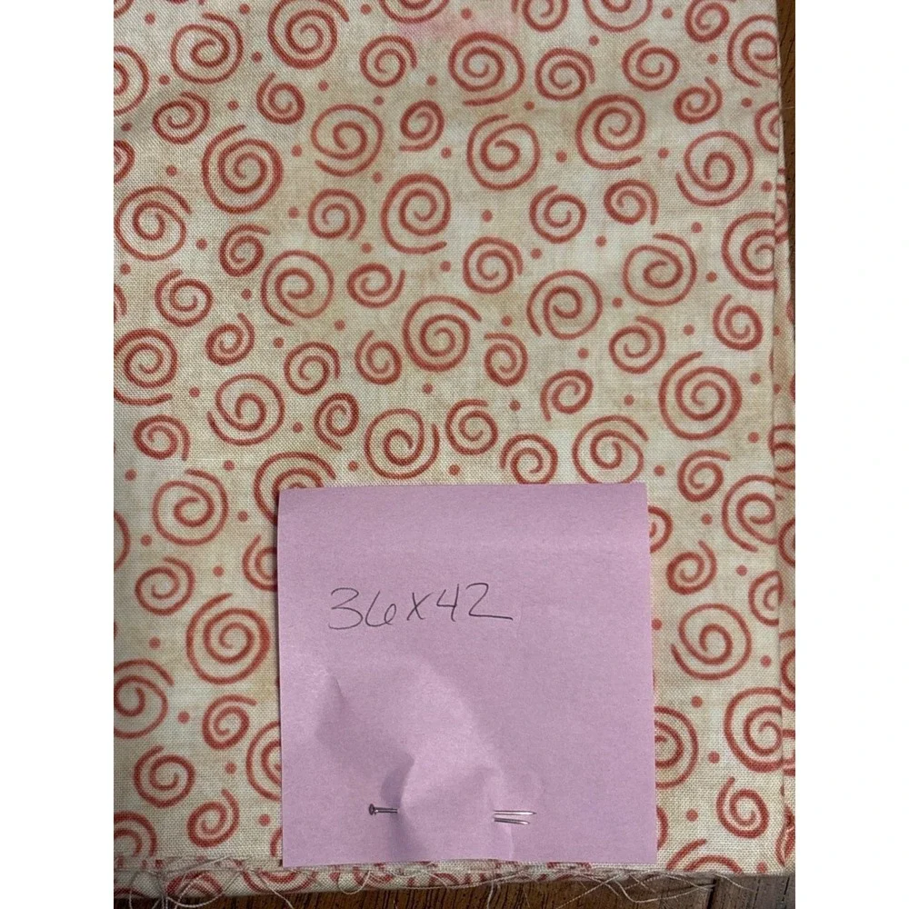 Vtg Red Swirl Pattern Quilting Fabric 36x42